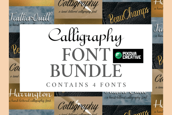 Calligraphy Bundle: 4 Elegant Fonts for Creative Design