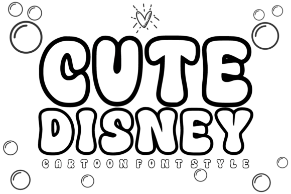 Cute Disney: A Whimsical Outline Font for Magical Designs